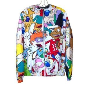 Members Only x Nickelodeon Rugrats Unisex Windbreaker Jacket with Hood S…